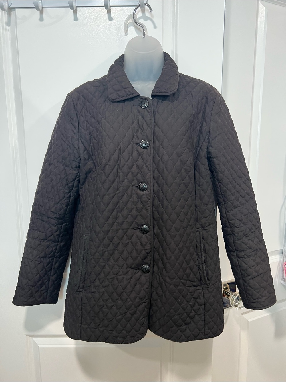 Marvin Richards Quilted Button-Front Puffer Jacket - Black